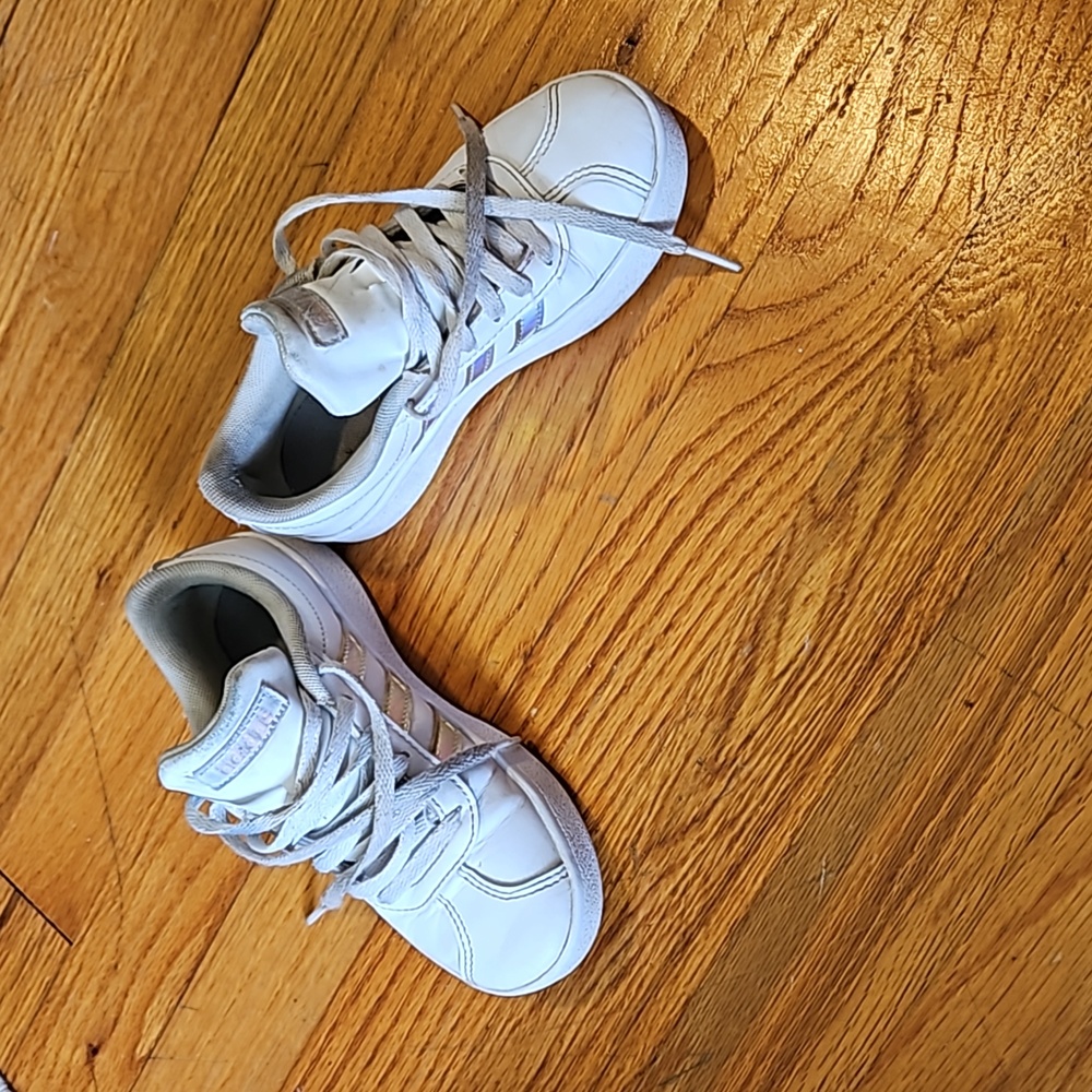 Girls Adidas sneakers, size 12K, Used with plenty of life left!